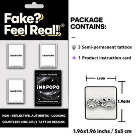 INKPOPO 3 Sheets Semi-Permanent Tattoos for Adults | 7-15 Days Longwear | Waterproof & Realistic Finish | Adult Art Temporary Tattoos | Renaissance Series 047