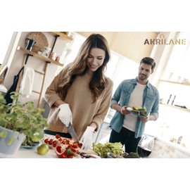 AKRILANE Premium Cut Resistant Gloves | 100% Food Grade, Level 5 Protection, Ambidextrous, Machine Washable, Superior Comfort and Dexterity, Lightweight | 2 Pairs - 4 Gloves | Large