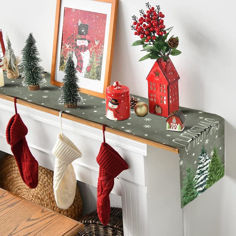 JOTOM Christmas Table Runner Rectangle Table Cloth and Runners Winter