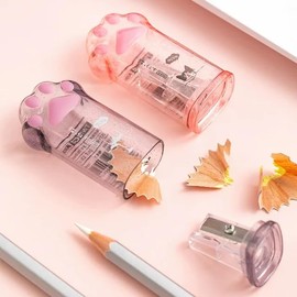 Pink Cute Cat Paw Pencil,Sharpener Kawaii School Supplies Student Prize, Kids Gift Kawaii Pencil Sharpener Cat School Supplies,Office and School Supplies