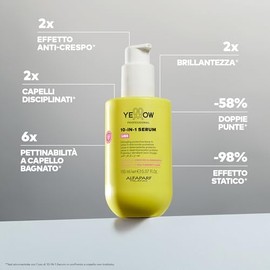 "YELLOW PROFESSIONAL LISS 10-IN-1 SERUM 150 ml Leave-in desenredante protector para cabellos rebelde POTENCIADO CON KERAVEG & AMARANTH CONCEBIDO PARA UN TRATAMIENTO MULTIBENEFICIOS"
