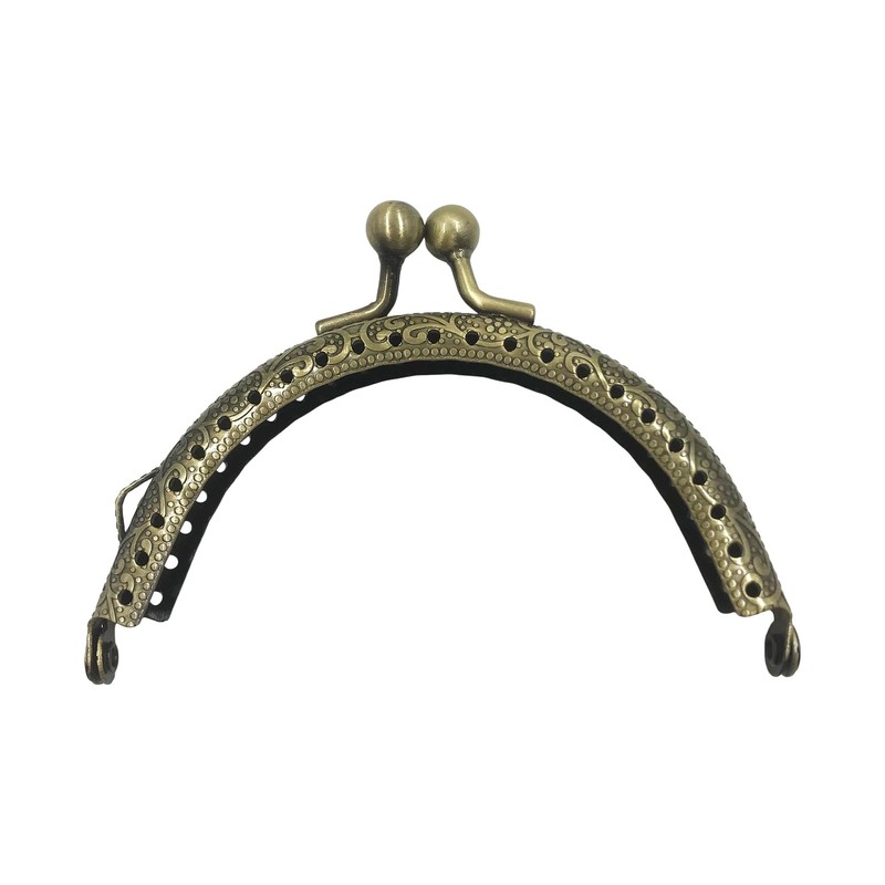 5PCS Purse Frame, Metal Kiss Lock, 5 Sizes Bronze Tone