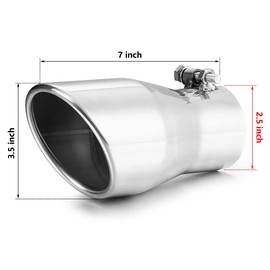 A-KARCK Exhaust Tip 2.5" Inlet to 3.5" Outlet, 7" Overall Length Polishing Bolt On Exhaust Tailpipe Tip Protect Tailpipe