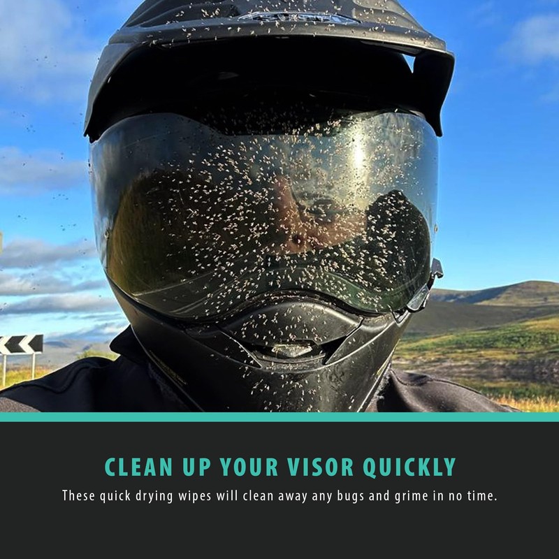 Ultimateaddons Packung mit 100 St�ck Motorrad Visier-Reinigungst�chern