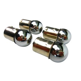 Mini Moto 12V 10W Turn Signal Chrome Orange Ball (Type G18) 4 Pieces