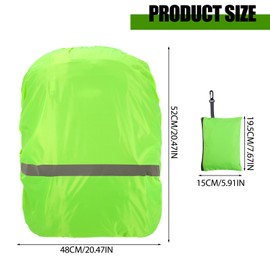 Newofview Pack of 2 Rain Covers for Backpacks with Reflective Strips, 18-30L School Bag Rain Cover, Waterproof Rain Cover, School Bag, Reflector Backpack Cover, Reflective Backpack Cover