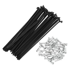 Motoforti Universal Bicycle Spokes Bike Wheel Spokes 14G 107mm Length Carbon Steel Black 1 Set
