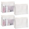 4 Pack Leakproof Clear Toiletry Bags, Cosmetic Bags, Reusable and