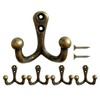 Mokife Pack of 5 Vintage Bronze Coat Hooks Double Wall