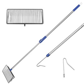 ISIVOVE Chicken Litter Scooper，10-inch Stainless Steel Chicken Poop Scooper Extendable Chicken Poop Scooper, Cat Litter Scoop，Chicken coop Cleaning Shovel with Long Handle and Chicken Hook Supplement