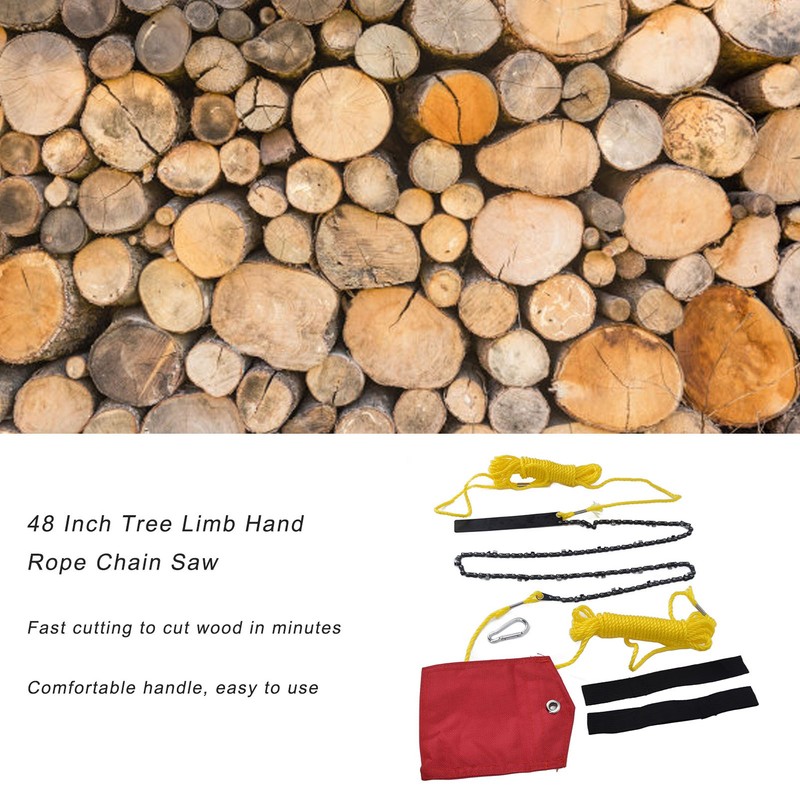 48 Inch Tree Limb Hand Rope Chain Saw 63 Teeth