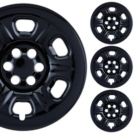 PACRIM 16" Gloss Black Wheel Skin Set Made Compatible with Nissan Frontier S (2005-2024) | Durable ABS Plastic Cover Hubcap | Fits Directly Over OEM Wheel