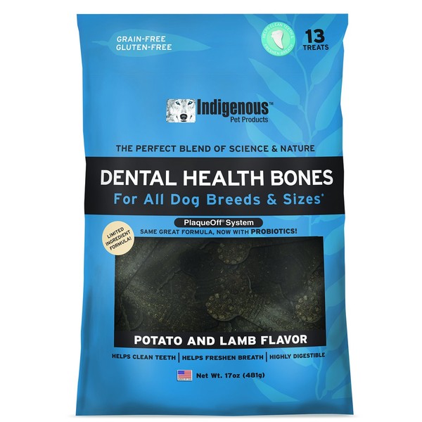 Indigenous Dental Health Bones, 17 Oz., Potato And Lamb Flavor