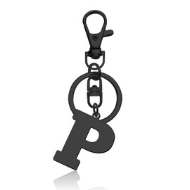 Initial Letter Keychain Monogram Letter Keychain Letter P Alphabet Keyring for Handbag Wallet Purses Backpack Metal Letter Key Ring for Friends Colleague Stainless Steel Letter Pendant Car Keyring