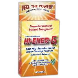 Hi-EnerG Triple Ginseng Energy Supplement, 500 mg, 20 servings