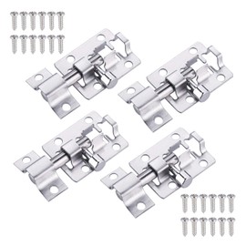 Door Lock Bolt,4 Pack Slide Latch Lock,1.5 inch Door Security Barrel Bolt Latch Slide Door Bolt with Screws for Door Bedroom Chest Cabinet Window Fence