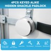 IRONWALLS Keyed Alike Puck Lock 4 Packs, 2-7/8”/73mm Steel Heavy