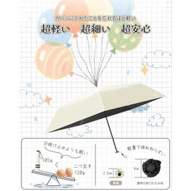 Parasol, 100% UV Protection, Light Blocking, Folding, Parasol, Folding Umbrella, Lightweight, For Both Sunny And Rainy Weather, 100% UV Protection, Fully Blackout, 4.6 oz (130 g), Ultra Lightweight