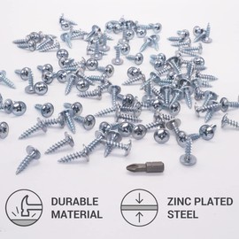 (Pack of 300 pcs) Zinc Plated Steel 5.0 x 20 mm Wood Screws, Metal Screws, Modified Truss Head, Self Tapping (300, 5.0 x 20 mm)
