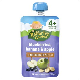 Raffertys Garden 4 Months Smooth Blueberry Banana & Apple 120g