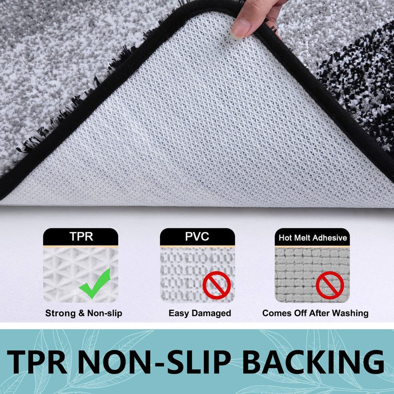 Arotive Microfiber Bathroom Rugs, Shaggy Soft and Absorbent Bath Rug,