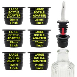YIWONFU Liquor Pourer Adapters (6-Piece Pack) - bottle jack adapter Suitable for large bottles with neck diameters up to 1 inch/25 mm, interchangeable for oil or wine spouts.