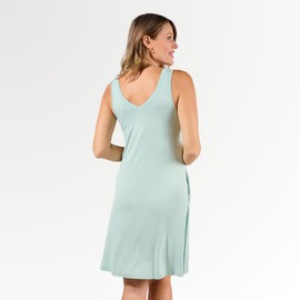 Faceplant V-Neck Nightgown (Aqua Mist, Medium) | Luxury Lounge and Sleepwear