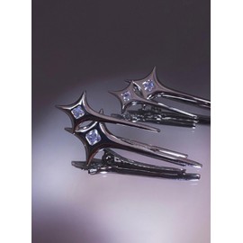 2 Stück Y2K Punk Stern Haarspangen, Himmlische Strass Hexagramm Haarspangen Ausgefallenes Accessoire für Dünnes und Dickes Haar