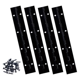 4PCS 8" Piano Hinges for Cabinet Heavy Duty Continuous & Sliver Stainless Steel 304 Long Hinge for Door DIY Wood Craft Box(Black)