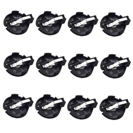 LampVPath (Pack of 12 CR2032 2025 2015 Battery Holder, Coin Cell Button Socket Holder Case, CR2032 2025 2015 Coin Cell Button Battery Holder with 2 Pin Solder Mounting Lead