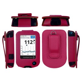 Premium Holster with Screen Protector, Belt Clip,Carabiner (Including a Neck Lanyard) for Freestyle Libre 3/ Freestyle Libre 2 (Hot Pink)
