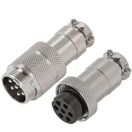 RUNCCI-YUN GX20 7Pin Aviation Plug, Circular Metal Aviation Plug, GX20 Male Female Connector 7Pin Panel Mounting Cable Connector