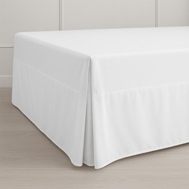 ARlinen Queen Bed Skirt, 8-Inch Drop with Split Corners, Tailored Pleated Design, Wrinkle-Free Microfiber, Easy Fit for Box Spring or Bed Frame, White