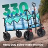 Collapsible Wagon Cart with Big All-Terrain Beach Wheels, Foldable Heavy