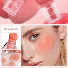 Eshioh Liquid Blush, Lightweight Dewy Formula - Buildable Color, Stick Type with Puff Applicator, Travel-Friendly, Multiple Shades 03#vanilla sky