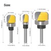 ASNOMY 1/4 Inch Shank Bowl and Tray Router Bit,3Pcs Cove