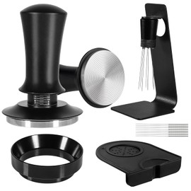 Espresso Accessories Kit 58mm, Coffee Tamper with Spring Loaded Calibration, WDT Tool and Dosing Funnel Set Fits Espresso Machine Press and 58mm Portafilters