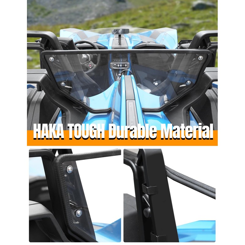 HAKA TOUGH Rear Windshield for Polaris Slingshot Accessories 2015-2024, Hard-coated