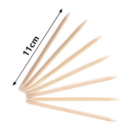LIKENNY Orange Wood Stick Wooden Nail Stick Nail Pusher Nail Tool Multifunctional Easy Sweet Skin Manicure Tool A (Set of 50)
