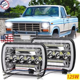 BRICOLOGHT Pair For Ford F-150 1981 1982 1983 1984 7x6 5x7" LED Headlights Hi Lo Beam H6054
