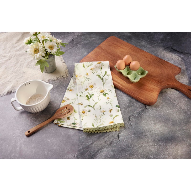 Primitives by Kathy Daisy Lace Spring Kitchen Towel Dish Towel,