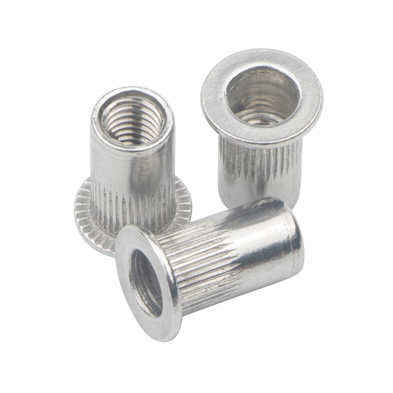 Pxyelec 100pcs M5 Flat Head Aluminum Rivet Nut Blind Insert