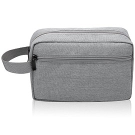 Aucuu Men's Toiletry Bag, Large Toiletry Bag for Men, Cosmetic Bag, Wash Bag with Double Zip Opening, Travel Toiletry Bag for Toiletries Accessories, #4 Grey-c, Modern