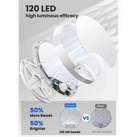 Homelist Rechargeable Ceiling Light Motion Sensored, Battery Operated Lights with Remote, Wireless Ceiling Light for Closet, Stairs, Shower, Bathroom, Bedroom, Hallway, Garage, Porch, Shed-2 Pack