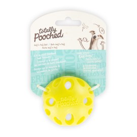 Messy Mutts Totally Pooched Huff'n Puff Ball | 2.5” TPR Puzzle Ball for Dogs | 2-in-1 Durable Interactive Toy and Tooth Cleaner | Green