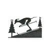Skiing Whippet Greyhound Silhouette Ornament - Handmade Festive Decor for