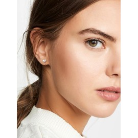 Sterling Silver Half Huggie Heart Hoops Earrings Small Heart Women Earrings with Letter C