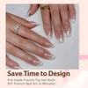 French Tip False Nails - 24Pcs Almond Press on Nails