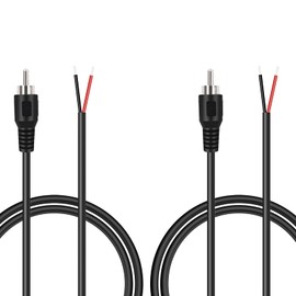Bolvek 2 Pack 3ft RCA Male to Speaker Wire, RCA Male Plug Adapter Connector to Bare Wire Open End Audio Cable for Amplifier Audio Video Receiver Speakers