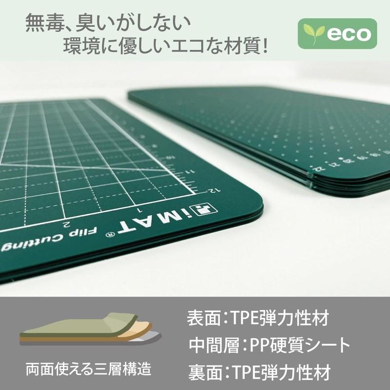 iMAT Flip Cutting Mat, M Type, Double Sided, TPE Folding